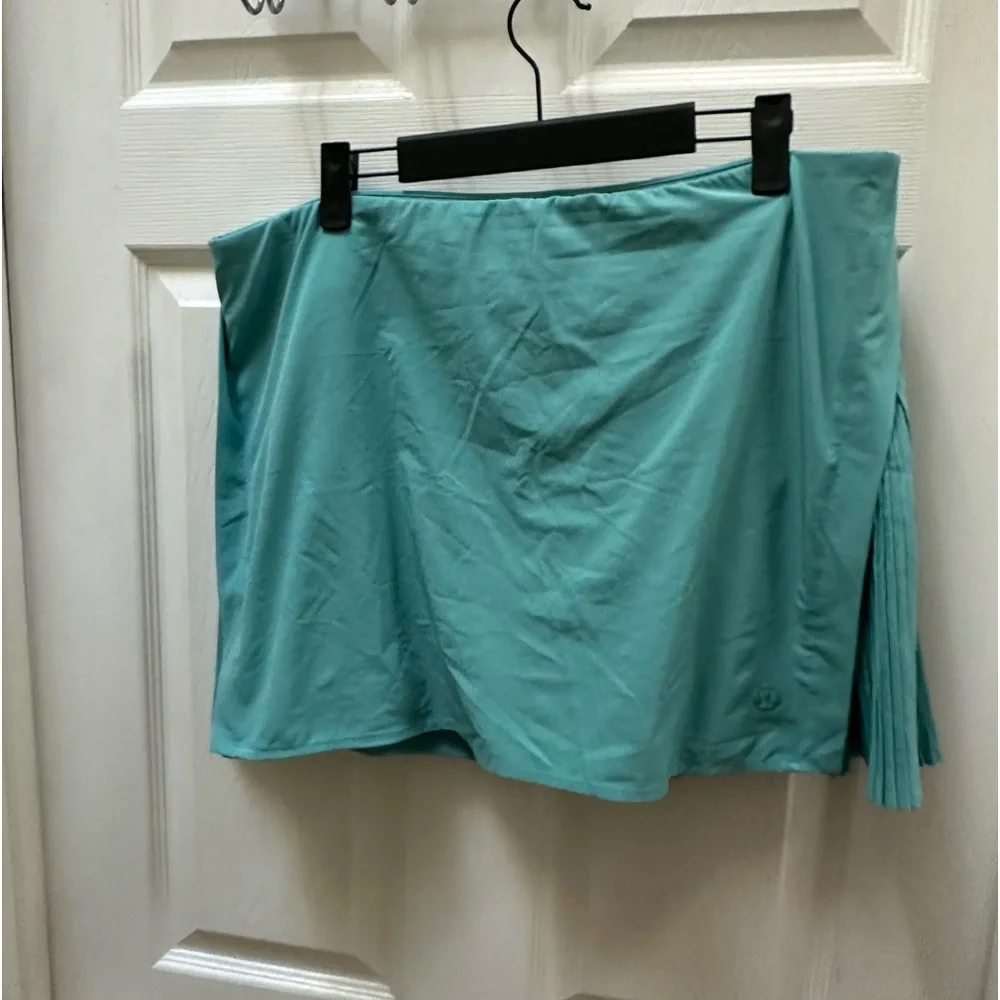 Lululemon Peek Pleat High-Rise Tennis Skirt Tidal Teal Skort Blue 14